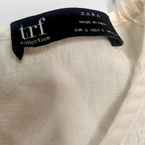 TRF Collection Zara Size Small Beautiful Cottage Core Romantic Cream Blouse - Picture 6 of 7